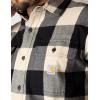Carhartt Men’s Loose Fit Heavyweight Flannel Long-Sleeve Plaid Shirt(Oat Milk)