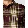 Carhartt Men’s Loose Fit Heavyweight Flannel Long-Sleeve Plaid Shirt(Port)
