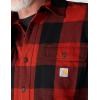 Carhartt Men’s Loose Fit Heavyweight Flannel Long-Sleeve Plaid Shirt(Spice Red)