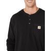 Carhartt Men’s Loose Fit Heavyweight Long-Sleeve Pocket Henley T-Shirt(Black)