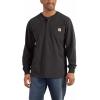 Carhartt Men’s Loose Fit Heavyweight Long-Sleeve Pocket Henley T-Shirt(Black)