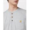 Carhartt Men’s Loose Fit Heavyweight Long-Sleeve Pocket Henley T-Shirt(Heather Grey)