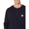 Carhartt Men’s Loose Fit Heavyweight Long-Sleeve Pocket Henley T-Shirt(Navy)