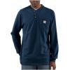 Carhartt Men’s Loose Fit Heavyweight Long-Sleeve Pocket Henley T-Shirt(Navy)