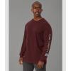 Carhartt Men’s Loose Fit Heavyweight Long-sleeve Logo Sleeve Graphic T-shirt(Port)