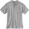 Carhartt Men’s Loose Fit Heavyweight Short-Sleeve Pocket Henley T-Shirt(Heather Grey)