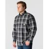 Carhartt Men’s Loose Fit Midweight Chambray Long-Sleeve Plaid Shirt(Black)