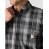 Carhartt Men’s Loose Fit Midweight Chambray Long-Sleeve Plaid Shirt(Black)