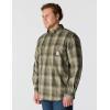 Carhartt Men’s Loose Fit Midweight Chambray Long-Sleeve Plaid Shirt(Dusty Olive)