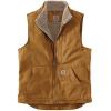 Carhartt Men’s Loose Fit Washed Duck Sherpa-Lined Mock-Neck Vest(Carhartt Brown)