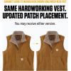 Carhartt Men’s Loose Fit Washed Duck Sherpa-Lined Mock-Neck Vest(Gravel)