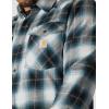 Carhartt Men’s Montana Rugged Flex Relaxed Fit Lightweight Long-Sleeve Snap-Front Plaid Shirt(Black)