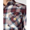 Carhartt Men’s Montana Rugged Flex Relaxed Fit Lightweight Long-Sleeve Snap-Front Plaid Shirt(Dark Sepia)
