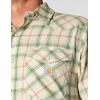 Carhartt Men’s Montana Rugged Flex Relaxed Fit Lightweight Long-Sleeve Snap-Front Plaid Shirt(Oat Milk)