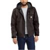 Carhartt Men’s Relaxed Fit Washed Duck Sherpa-Lined Utility Jacket(Dark Brown)
