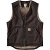 Carhartt Men’s Relaxed Fit Washed Duck SherpaLined Vest(Dark Brown)