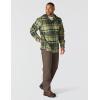 Carhartt Men’s Rugged Flex Relaxed Fit Flannel Fleece Lined Hooded Shirt Jac(Forestry Green)