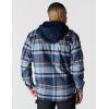 Carhartt Men’s Rugged Flex Relaxed Fit Flannel Fleece Lined Hooded Shirt Jac(Navy)