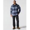 Carhartt Men’s Rugged Flex Relaxed Fit Flannel Fleece Lined Hooded Shirt Jac(Navy)