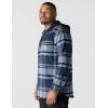 Carhartt Men’s Rugged Flex Relaxed Fit Flannel Fleece Lined Hooded Shirt Jac(Navy)