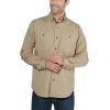 Carhartt Mens Rugged Flex Relaxed Fit Midweight Canvas Long-Sleeve Shirt(Dark Khaki)