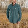 Carhartt Mens Rugged Flex Relaxed Fit Midweight Canvas Long-Sleeve Shirt(Sea Pine)