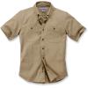 Carhartt Mens Rugged Flex Relaxed Fit Midweight Canvas Short-Sleeve Shirt(Dark Khaki)