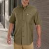 Carhartt Mens Rugged Flex Relaxed Fit Midweight Canvas Short-Sleeve Shirt(Military Olive)