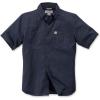 Carhartt Mens Rugged Flex Relaxed Fit Midweight Canvas Short-Sleeve Shirt(Navy)