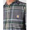 Carhartt Men’s Rugged Flex Relaxed Fit Midweight Flannel Long-Sleeve Plaid Shirt(Gravel)