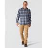Carhartt Men’s Rugged Flex Relaxed Fit Midweight Flannel Long-Sleeve Plaid Shirt(Light Faded Navy)