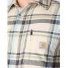 Carhartt Men’s Rugged Flex Relaxed Fit Midweight Flannel Long-Sleeve Plaid Shirt(Oat Milk)