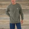 Carhartt Men’s Workwear Pocket Long Sleeve T-shirt(Dusty Olive)