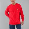 Carhartt Men’s Workwear Pocket Long Sleeve T-shirt(Fire Red Heather)
