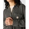 Carhartt Women’s Oversized-fit Heavyweight Waffle Knit Shirt(Carbon Heather)