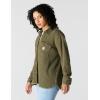 Carhartt Women’s Oversized-fit Heavyweight Waffle Knit Shirt(Dark Bronzed Green)