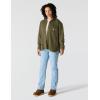 Carhartt Women’s Oversized-fit Heavyweight Waffle Knit Shirt(Dark Bronzed Green)