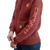 Carhartt Women’s Relaxed Fit Midweight Logo Sleeve Graphic Sweatshirt(Barnwood)