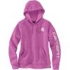 Carhartt Women’s Relaxed Fit Midweight Logo Sleeve Graphic Sweatshirt(Cherry Bloom)