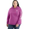 Carhartt Women’s Relaxed Fit Midweight Logo Sleeve Graphic Sweatshirt(Cherry Bloom)