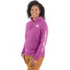 Carhartt Women’s Relaxed Fit Midweight Logo Sleeve Graphic Sweatshirt(Cherry Bloom)