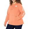 Carhartt Women’s Relaxed Fit Midweight Logo Sleeve Graphic Sweatshirt(Dusty Orange Heather)