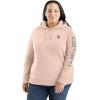 Carhartt Women’s Relaxed Fit Midweight Logo Sleeve Graphic Sweatshirt(Georgia Peach)