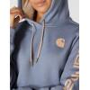 Carhartt Women’s Relaxed Fit Midweight Logo Sleeve Graphic Sweatshirt(Light Faded Navy Heather/Light Taupe Hea)