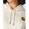 Carhartt Women’s Relaxed Fit Midweight Logo Sleeve Graphic Sweatshirt(Malt/Carhartt Brown)
