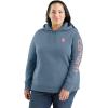 Carhartt Women’s Relaxed Fit Midweight Logo Sleeve Graphic Sweatshirt(Thundercloud Heather)