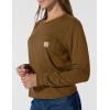 Carhartt Women’s Tencel Fiber Series Loose Fit Long-Sleeve Pocket T-Shirt(Carhartt Brown)