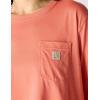Carhartt Women’s Tencel Fiber Series Loose Fit Long-Sleeve Pocket T-Shirt(Dusty Cedar)