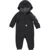 Carhartt baby-boys Long-sleeve Hooded Zip-up Footless Jumpsuit One-piece Hoodie(Caviar Black Grey Heather)