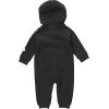 Carhartt baby-boys Long-sleeve Hooded Zip-up Footless Jumpsuit One-piece Hoodie(Caviar Black Grey Heather)